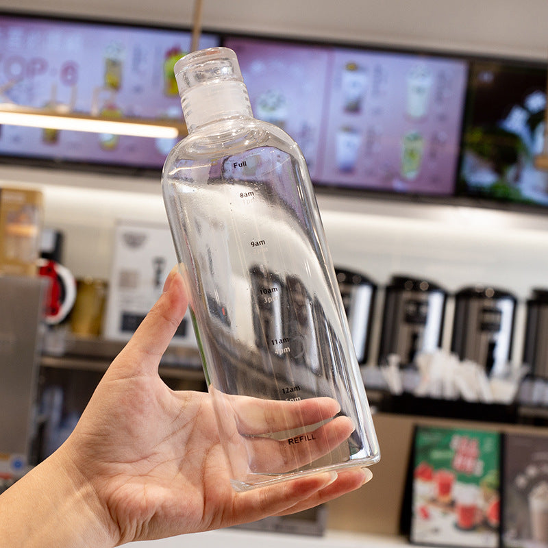 Portable Large Capacity Scale Glass Water Bottle