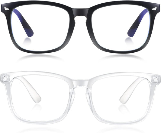 Blue Light Blocking Glasses for Women/Men Clear Frame Square Eyeglasses Computer Gaming Screen Glasses